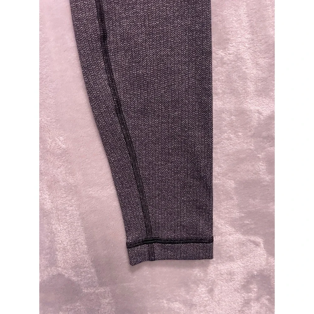 Lululemon High Rise Herringbone Leggings Black White Yoga Pants Womens Size 2